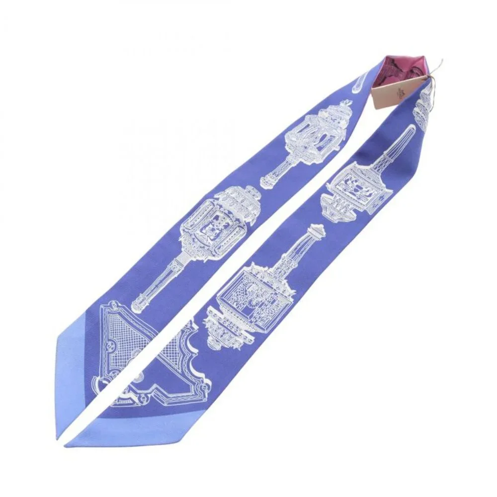 Hermes Scarf Twill Merveilleuses Lanternes Pink Silk Pink Multicolor - Picture 3 of 5